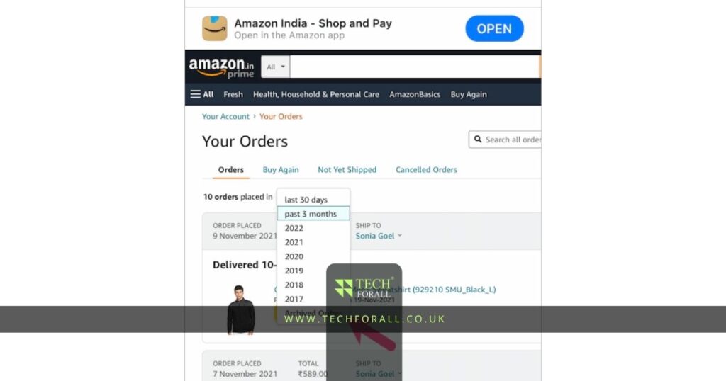 How to Archive an Order on Amazon app